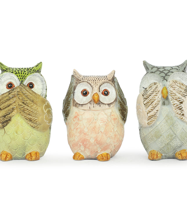 Owl set of 3 Figurines